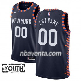 Camiseta Niños New York Knicks Personalizadas 2018-19 Nike City Edition Navy Swingman